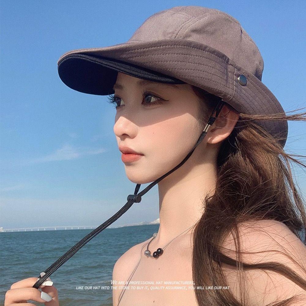 

Bucket Hat Hiking Hats Double Brim Panama Cap UV Protection Fishing Caps Summer