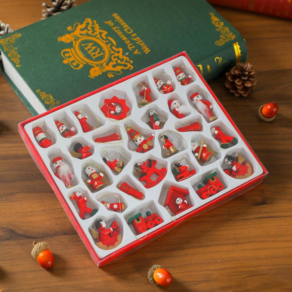 Wooden Christmas Ornaments: Small Gift Box Pendants & Accessories