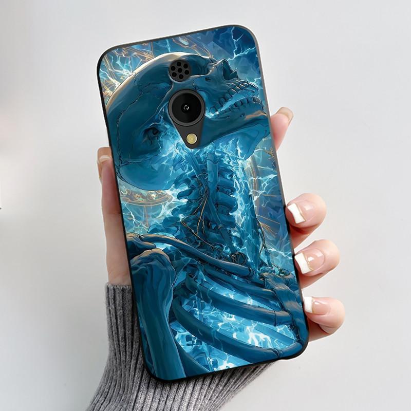 Hülle Für Nokia 150 2G 2023 TA-1582 Hülle Ästhetisch Luxuriös Niedlich Cool Jungen Mädchen Schwarz Matt Weiches TPU Vollschutz Rückseite