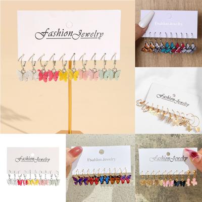 Schmetterling Ohrringe Farbe Acryl Schmetterling Damen Ohrringe Kleine Frische Süße Schöne Mädchen Farbe Ohrringe Schmuck