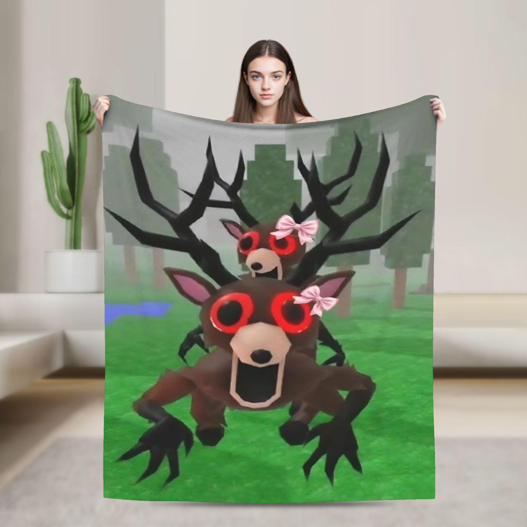 

9-9 Nights in the Forest Blankets Coral Fleece Plush Deer Game Ultra-Soft Throw Blanket for Bedding Couch Bedroom Quilt 100x150cm