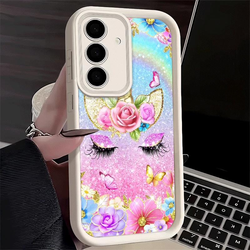Phone Case for Samsung Galaxy A17 A16 A15 A14 A13 Pink Unicorn Rainbow A56 A36 A26 A55 A35 A25 A54 A34 A24 A53 A33 A23 A07 A06
