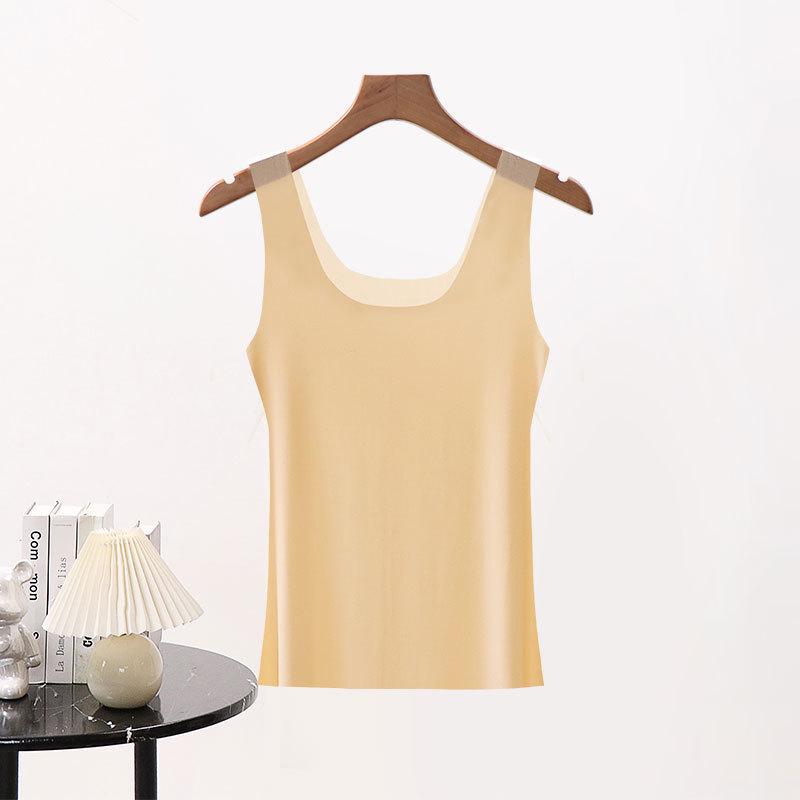 Summer Ice Silk Seamless Women's Plus Size Base Layer Camisole - Super Thin, See-Through Tank Top