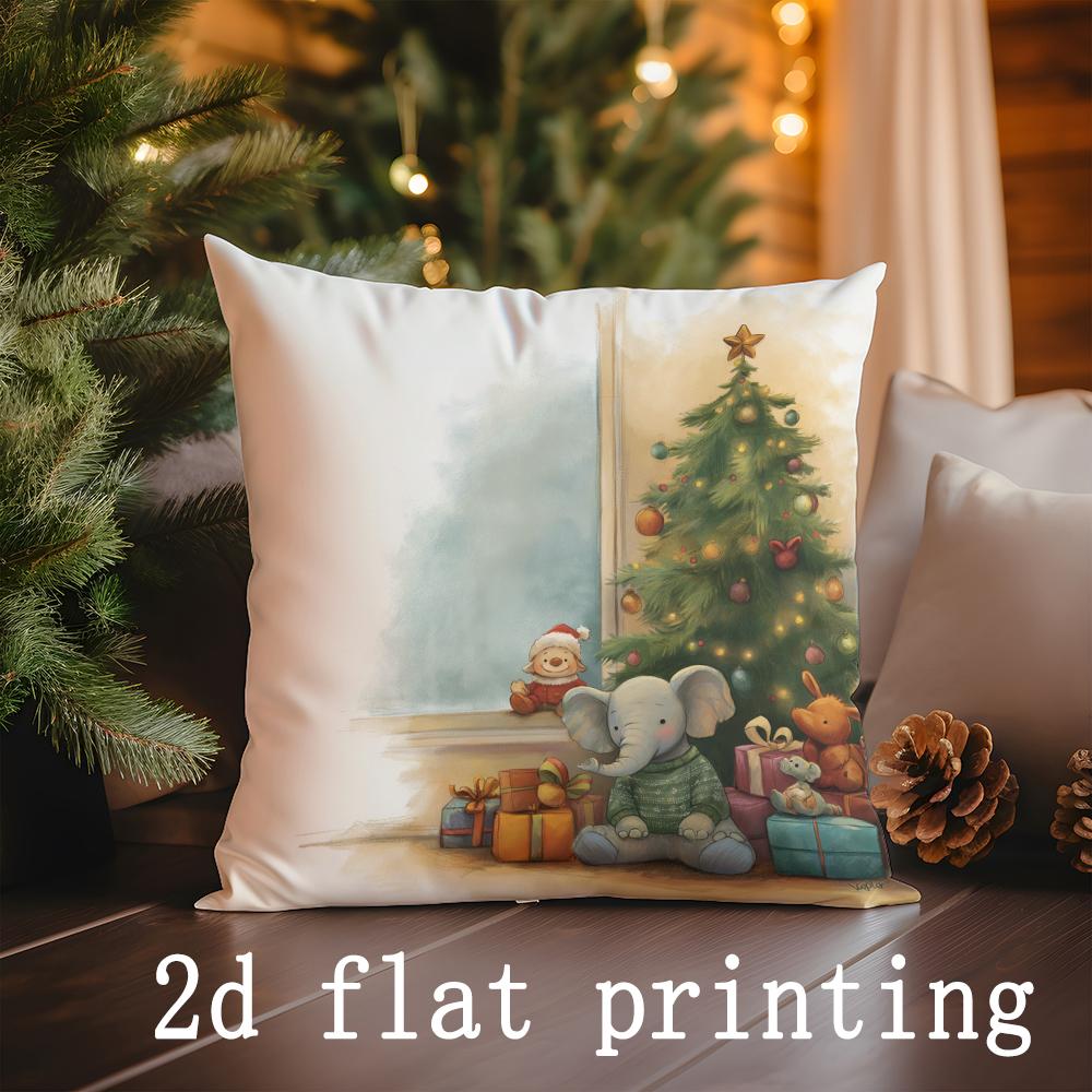 Home Decor Christmas-themed Patterns Pillow Covers for Home Pattern Cushion Cover Suitable for Sofa Bedroom Car Pillow Cover