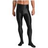 Mens Glossy Stretchy High Waist Fake Two Piece Tights Pants Leggings Yoga Wear