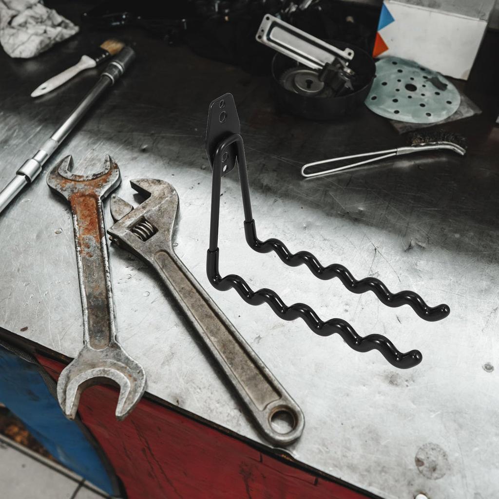 Set of 2 Wave-Shaped Wall Hooks with Non-Slip Storage, Ideal for Garages and Homes, Tools, and Garden Supplies