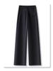 Khaki High-Waist Slimming Wide-Leg Pants - Spring 2025: Stylish Draping Casual Fit