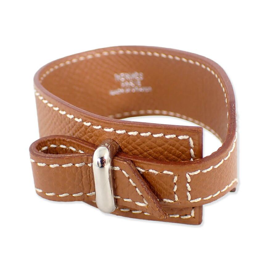 [Pre-owned] HERMES/Hermes Leather Brown Bracelet/j54-1
