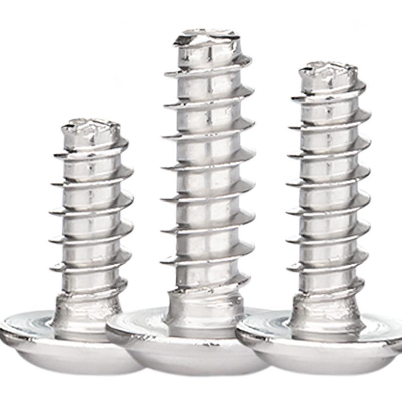 201 Stainless Steel Round Head Self-Tapping Screw with Washer, Flat Tail, Pan Head, Medium Size M3/M4/M5