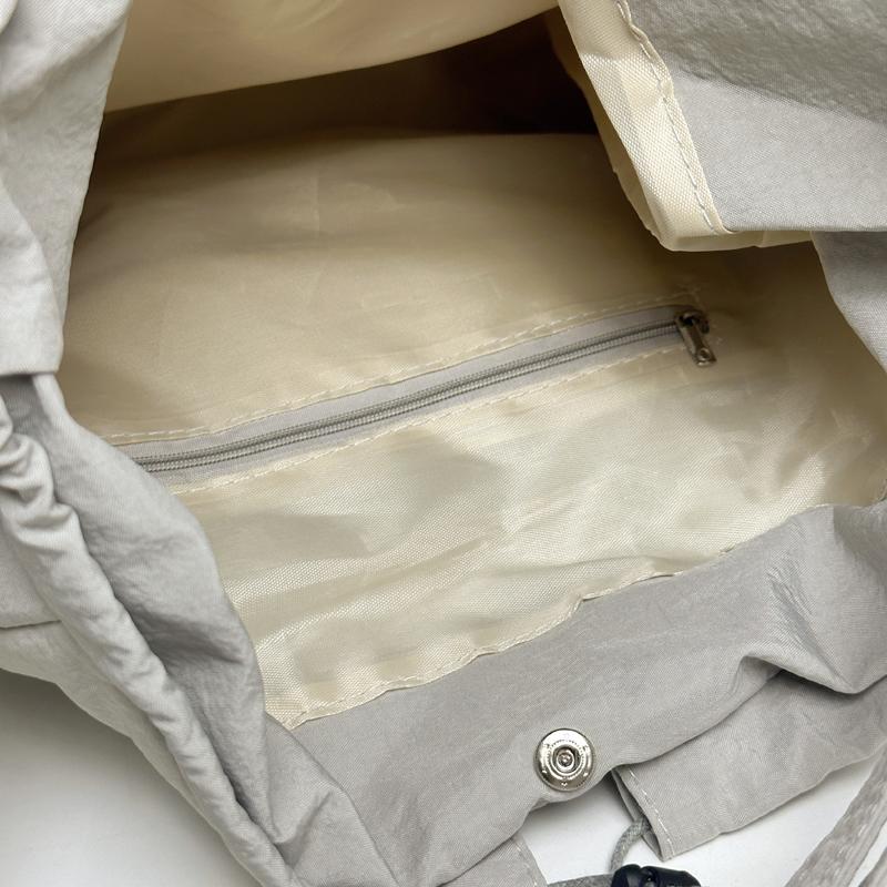 Women Simple Shoulder Bag Large Capacity Bow Daily Tote Handbag Solid Color Casual Backpack Ladies Travel Backpack