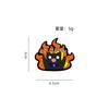 Alloy Enamel Brooch, Cute Cartoon Flame Black Cat Pattern, Kawaii Decorative Lapel Pin Badge Accessory for Backpack Clothing Bag