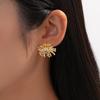 Silver Needle Zirconia Enamel Flower Firework Stud Earrings - Elegant, High-End Niche Jewelry.