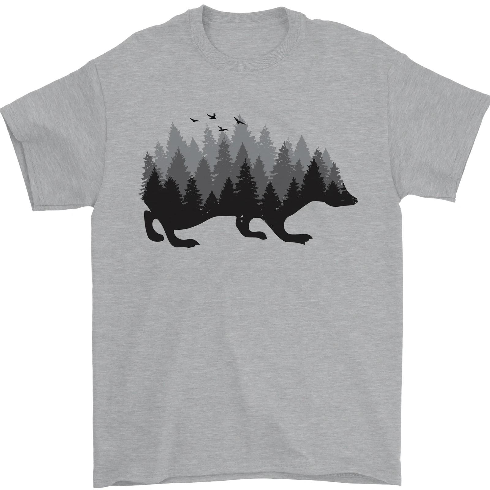 A Hedgehog Representing A Forest Mens T-Shirt Cotton- XL