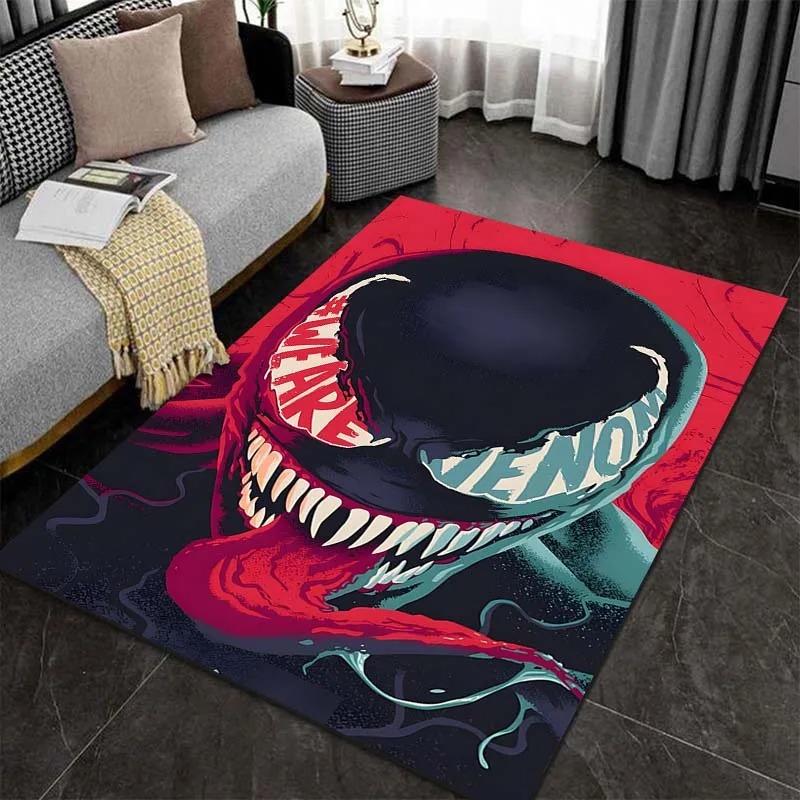 Covor Marvel cu Imprimeu Venom Covoraș Antiderapant pentru Podea pentru Sufragerie Dormitor Decor Canapea Covor pentru Zona de Joacă