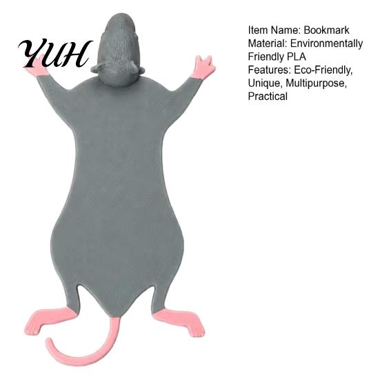 Cute Stationery for Readers 3D Printed Funny Squished Mouse Bookmark, Page Holder Unique Holders Book Lovers, Novelty Reading Accessory, Desk