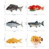 Simulation Solid Freshwater Fish Model 9-Piece Set, Animal Model Angelfish Salmon Tuna Aquarium Ornament