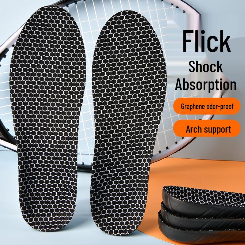 Ultra-Thick Graphene Arch Support Insoles: Anti-Odor, Antibacterial, Breathable for Flat Feet & Long Standing Comfort.
