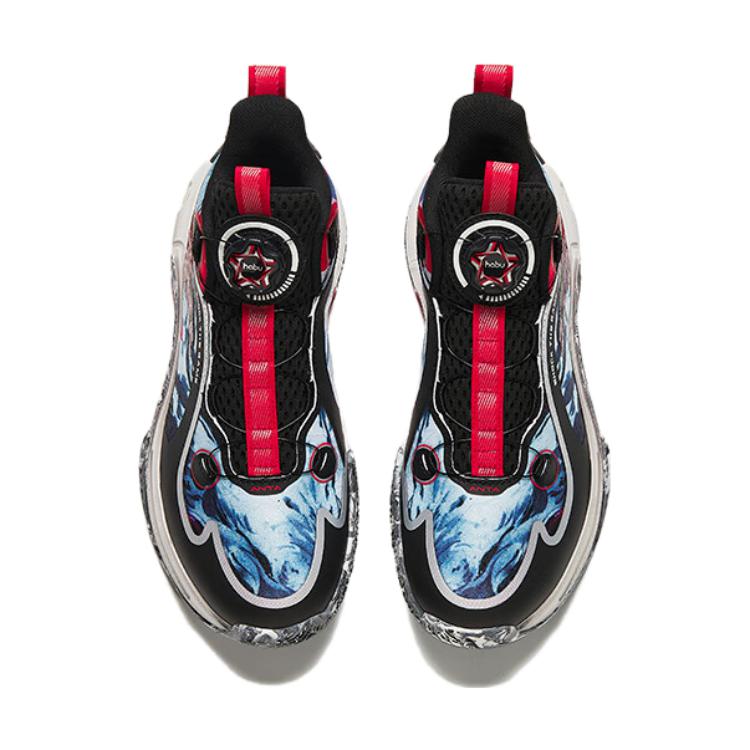 Anta Kids Synthetic Leather Comfortable Shock Absorption Non-Slip Wear-Resistant Basketball Shoes Kids Basketball Shoes Black Blue Red 312411109-1