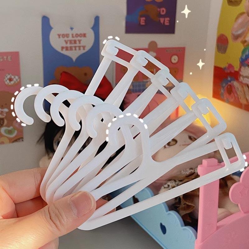 Mini Labubu Clothesse Hanger 5/10Pcs/Set Used For Labubu Other 17Cm Dolls Shoe Pc Wooden Rack Doll Accessories Children'S Toys