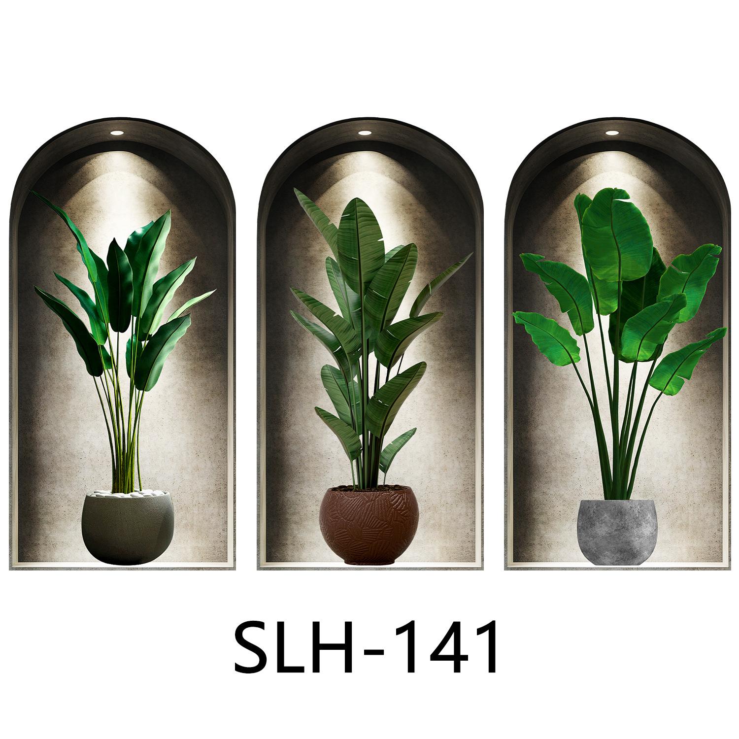 

3Pcs Plant Flower Wall Sticker Set DIY Crown Glass Decals for Living Room Bedroom Wedding Decor Self-Adhesive Refrigerator Stickers 30*60*3pcs