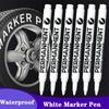 1/3/5PCS White Marker Pens 2.0mm Oily Waterproof White Gel Pen DIY Graffiti Sketching Markers Stationery Wrting School Supplies
