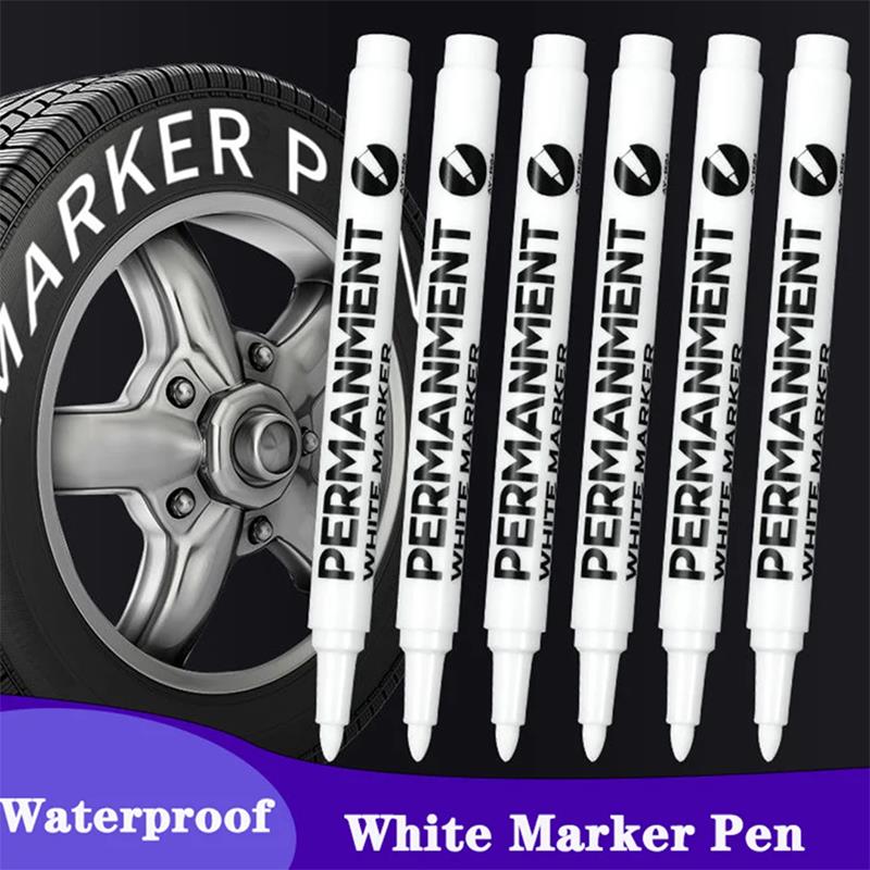 1/3/5PCS White Marker Pens 2.0mm Oily Waterproof White Gel Pen DIY Graffiti Sketching Markers Stationery Wrting School Supplies