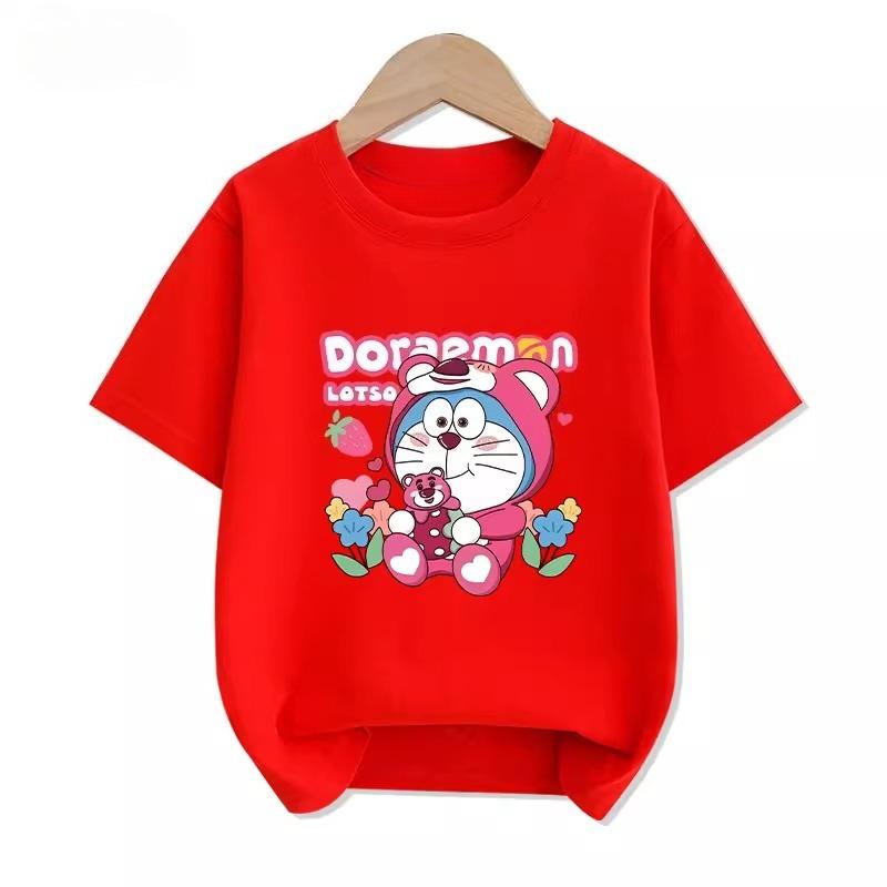 Summer New Doraemon Children's T-shirt, Fashionable, Comfortable, Breathable, Suitable for Boys and Girls