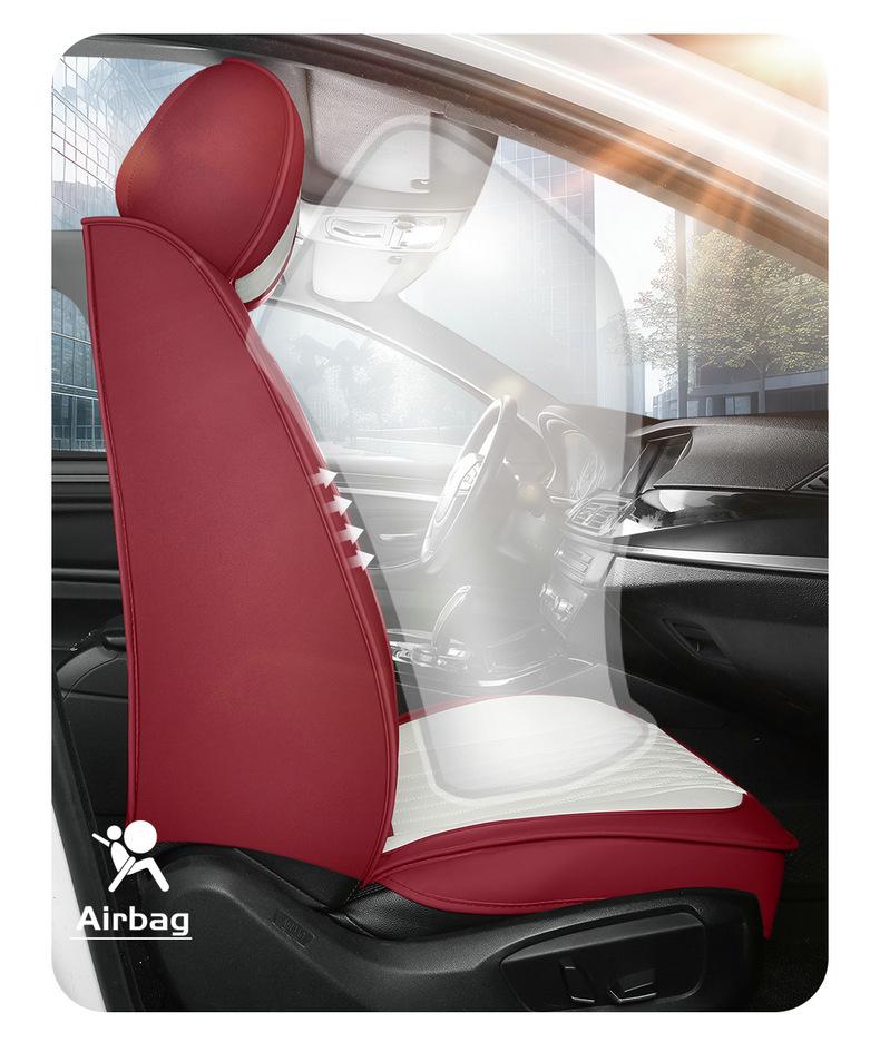 Universal Nappa Leather Car Seat Covers - Four-Season, Full-Coverage Cushion