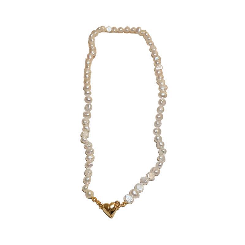 French Vintage Baroque Pearl Necklace Summer Niche Premium Sense Clavicle Chain Light Luxury Versatile Necklace Women