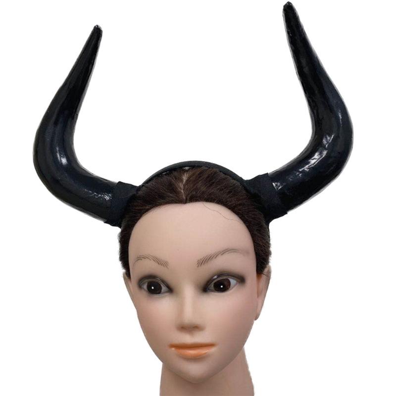 

Halloween Hair Hoop Ox Horn Headband Theme Party Performance Headdress Gothic Horn Headbands Cosplay Hair Accessories 1
