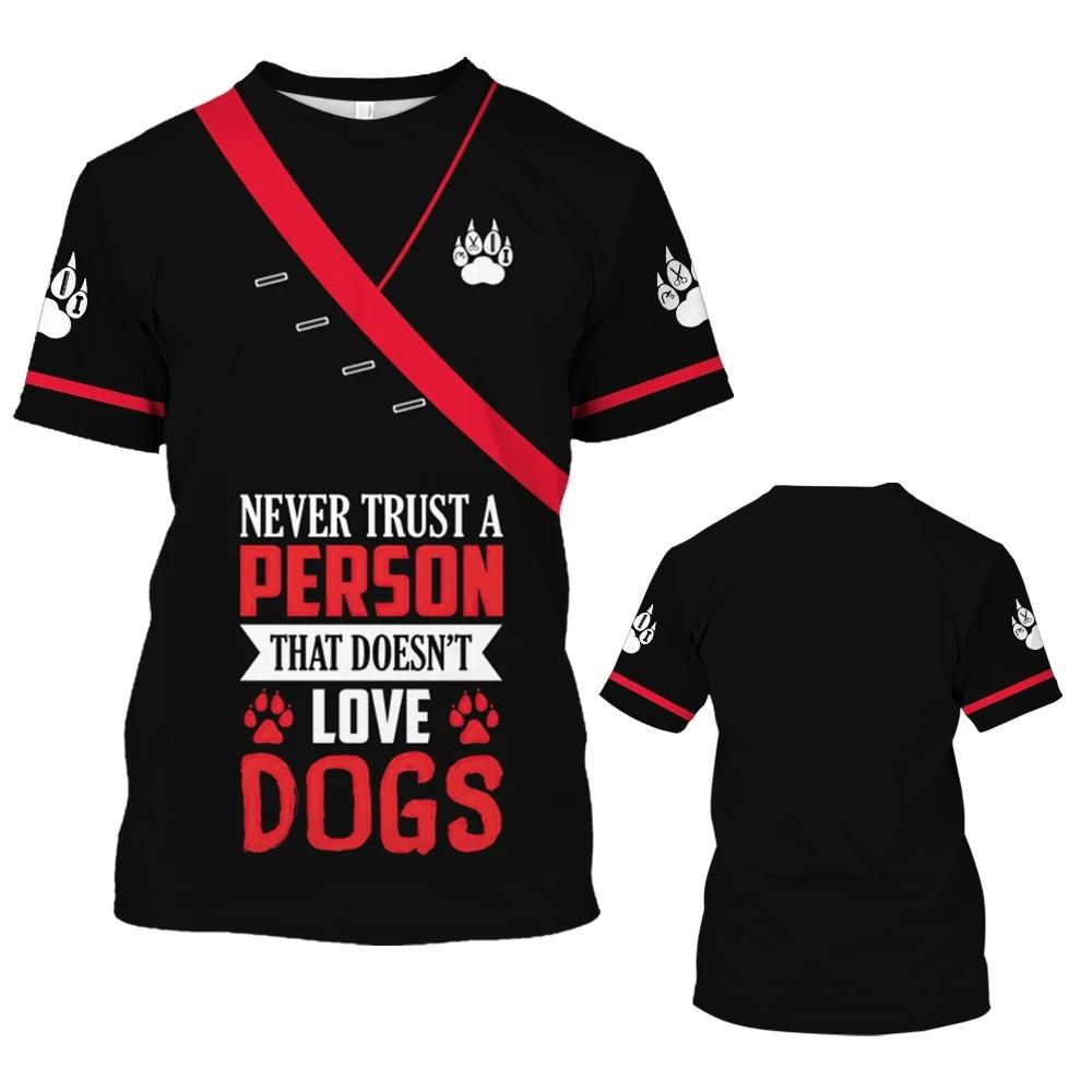 Haustier Hund Kosmetiker Rollenspiel Spaß Gedrucktes Herren T-Shirt Lässig Hip-Hop Mode Kurzarm Rundhals Übergroßes Oberteil