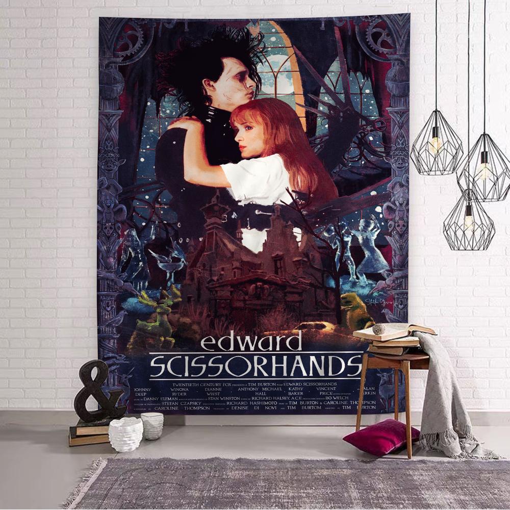Movie EEdward SScissorhands  Hippie Wall Hanging Tapestries Bohemian Wall Tapestries Mandala INS Home Decor