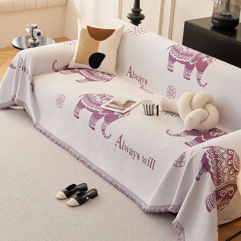 Cartoon Creative Elephant Sofa Towel Chenille Anti-Scratching Sofa Cover Cloth Dustproof Sofa Cover Universal Cover