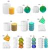 24TE Geometric Mold Silicone Mold for Candle Making Reusable Resin Epoxy Mould Casting Molds DIY Silicone Mould