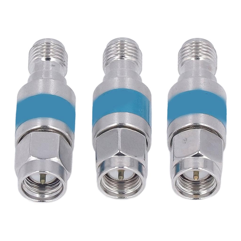 3 Pcs RF Coaxial DC Block 2W SMA Male to Female Stainless Steel 2dB RF Coaxial Attenuator