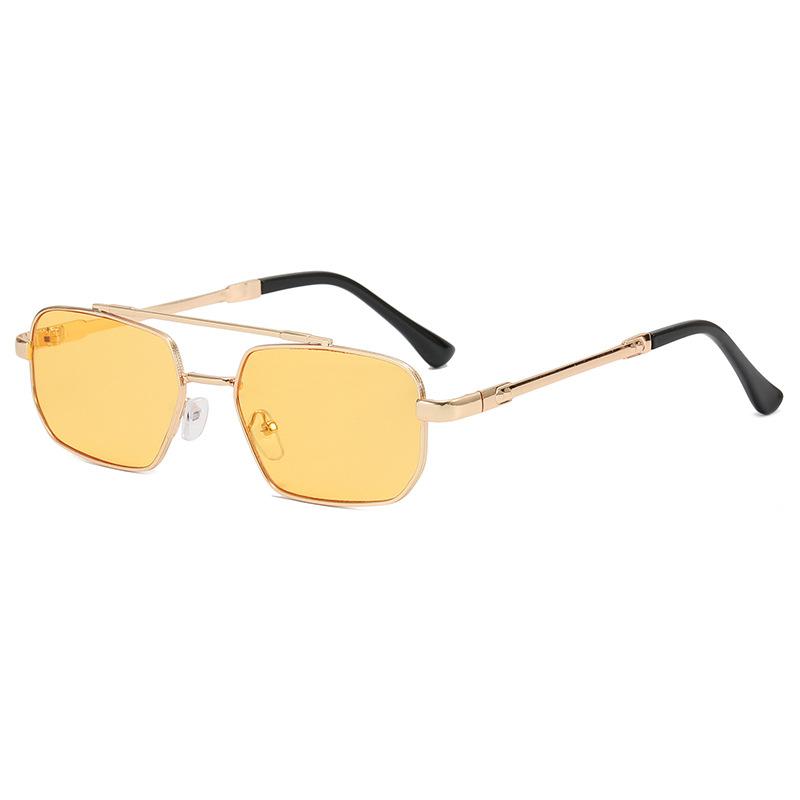 

Солнцезащитные очки в металлической простой квадратной оправе с большой оправой, ретро-очки для поездок на работу, простые анти-УФ-очки