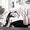 1Pc Sweet Stylish Pose Blanket Soft Throw Blanket For Home Bedroom Bed Sofa Travel Office Solid Christmas Blanket