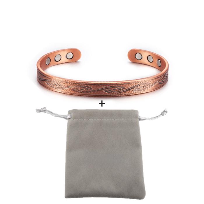 Magnetické náramky Ikuinen Náramky Vintage náramek z čisté mědi Zdraví Energie Artritida Šperky s nastavitelnou manžetou pro ženy