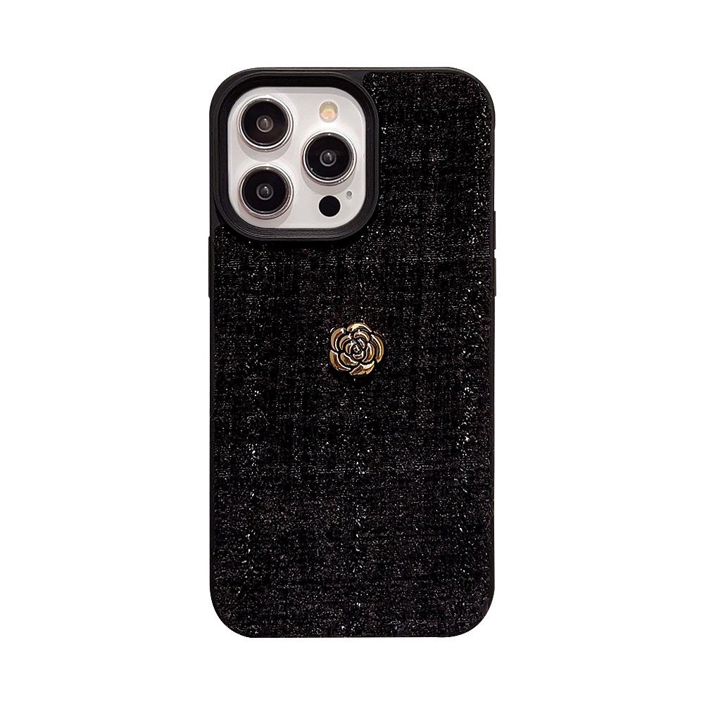 Woolen Camellia for Apple 16 Phone Case 17promax Autumn and Winter 15 for IPhone 13 Xiaoxiangfeng 11