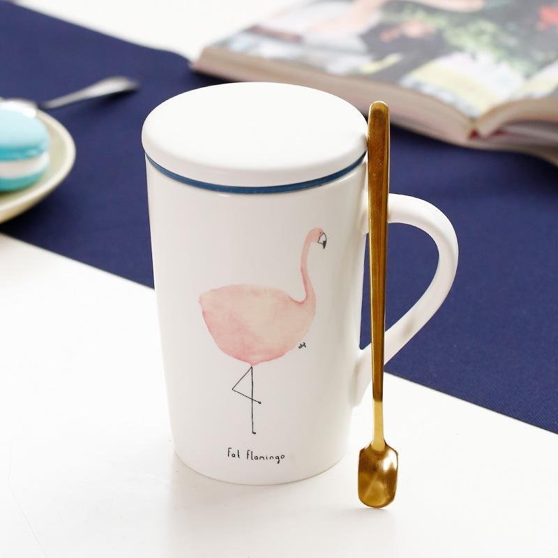 Creative ceramic tea set, cup with tea compartment, household drinking tea cup, office filter brewing tea cup, trendy drinking cup 301-400ml