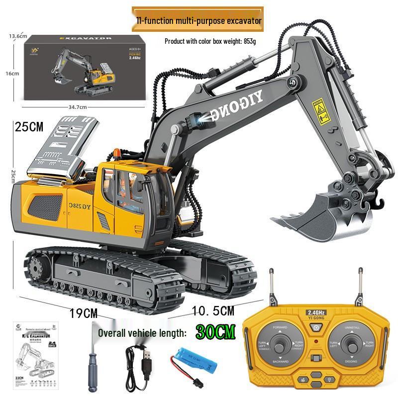 Kids' 2.4G RC Alloy Excavator Toy Bulldozer Model