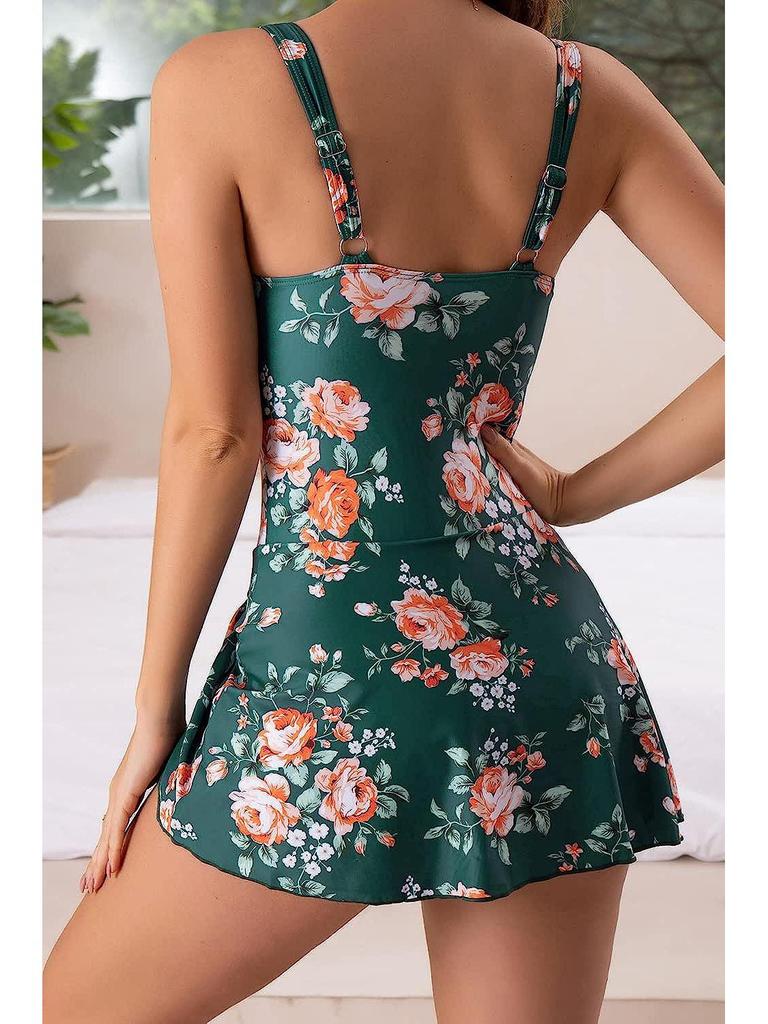 2024 Women's Plus Size Lace-Up Tankini Swimsuit - European & American Beach Vacation Style