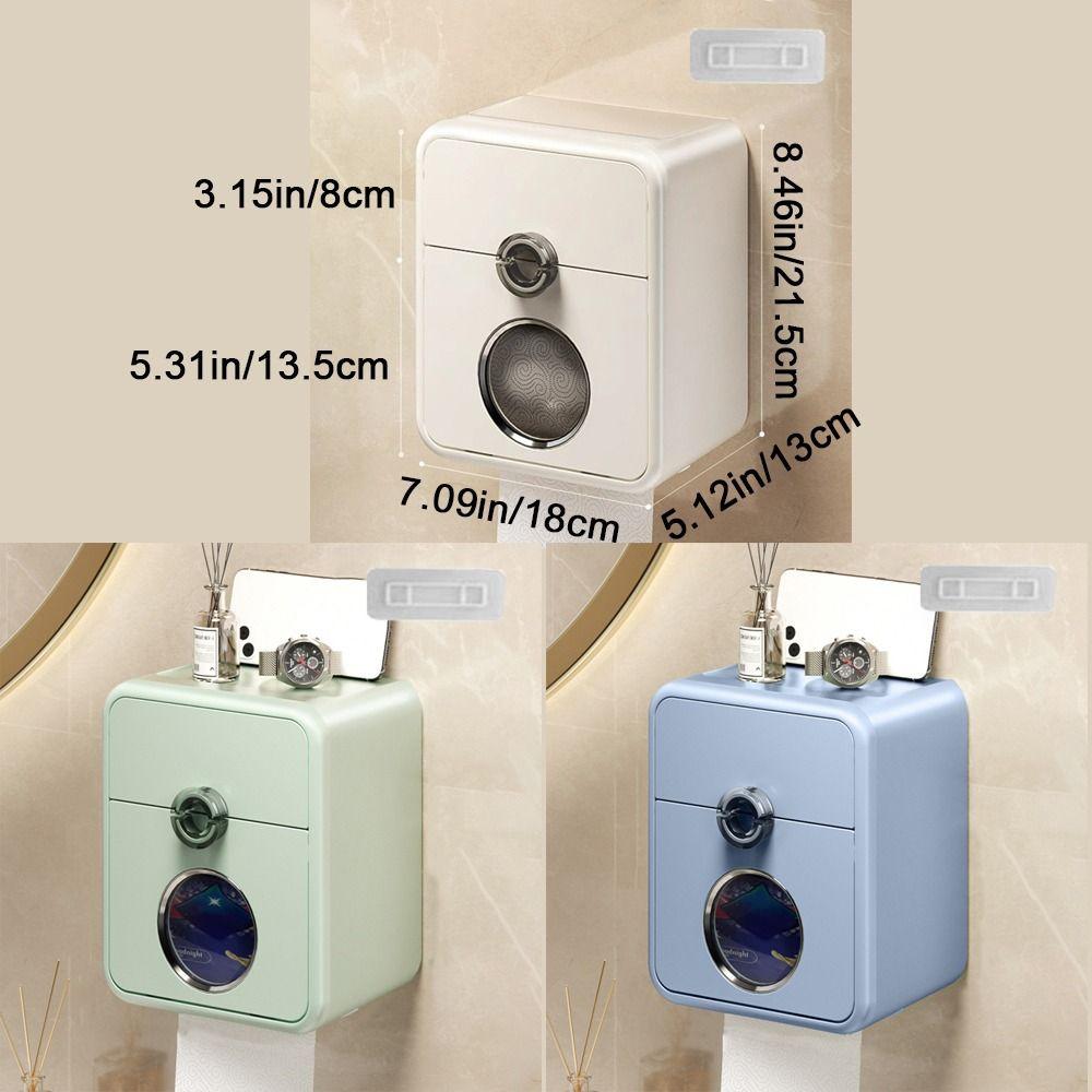 Punch-Free Toilet Tissue Box Plastic Paper Towel Holder Roller Tissue Holder  Bathroom