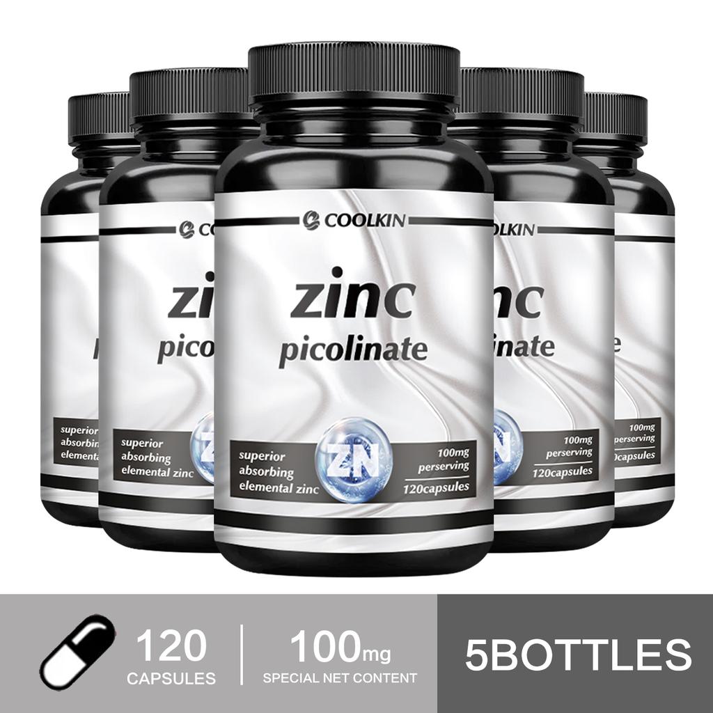 Coolkin Zinc Extract Capsules, 100 Mg Per Serving, non-GMO, Suitable for Both Men and Women, High Absorption Rate.