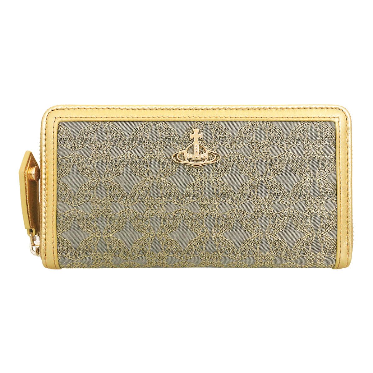

Vivienne Westwood Wallet 51050023 W00I2 Gold and Gray ORBORAMA Jacquard Classic Long Zip Around Wallet (Long Wallet) Women s [Brand] [Used]