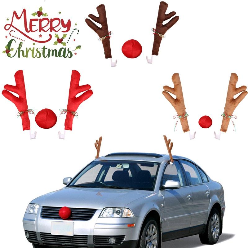 Stylish Car Decoration Reindeer Antlers Set Ornaments For Xmas Gift