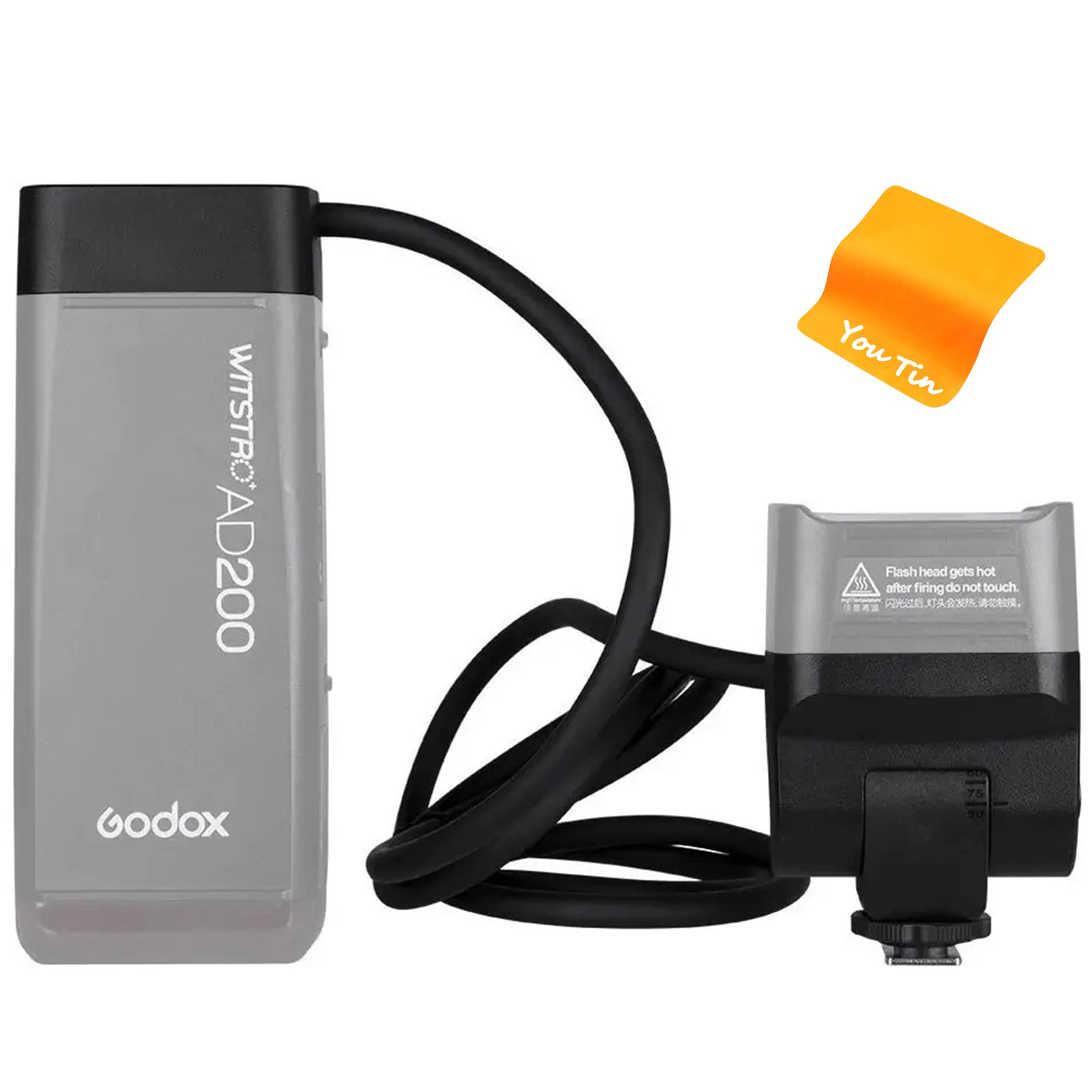 

GODOX EC200 AD200 Extension Flash Portable Light Lamp with 2M for Godox AD200 AD200Pro Pocket Flash Speedlight Head, Off-Camera Cable, [Item]