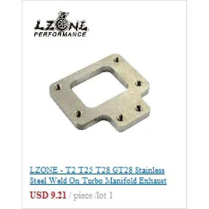 LZONE - AN4 Male Turbo Oil Feed Inlet Flange Adapter Kit w/Gasket For T3 T4 T04 T04B T04E JR-OFG31