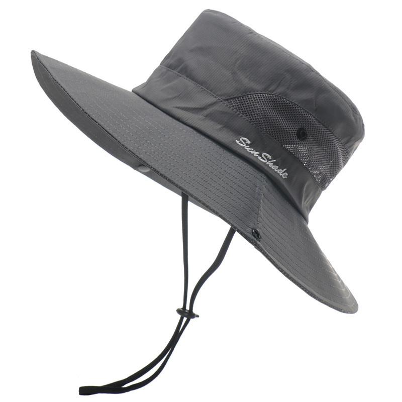 New men's and women's outdoor sun hat ponytail hole bucket hat sun protection sun hat outdoor hiking hat