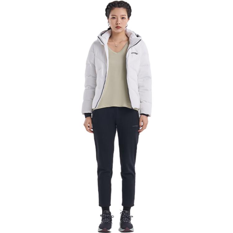 SAUCONY Solid Color Casual Hooded Long Sleeve Down Jacket Women Outerwear White SC1220003-1